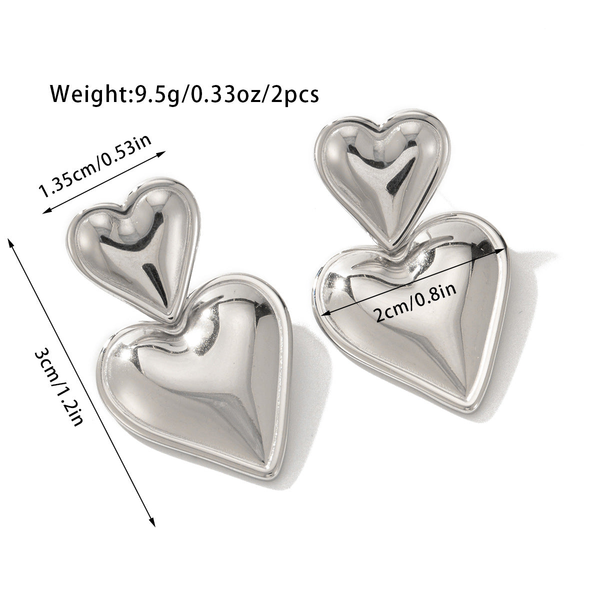 Peach heart earrings female hundred color collision love earrings asonjewelry